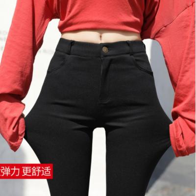 春秋季新款打底裤子女外穿显瘦黑色小脚铅笔高腰修身紧身魔术长裤