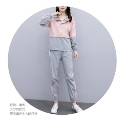 春秋韩版休闲运动套装大码女装洋气遮肚减龄胖妹妹显瘦两件套